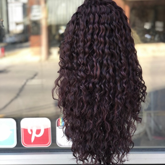 Long Red Wine Curly 5X5Freepart soft Lace … - Picture 5 of 8